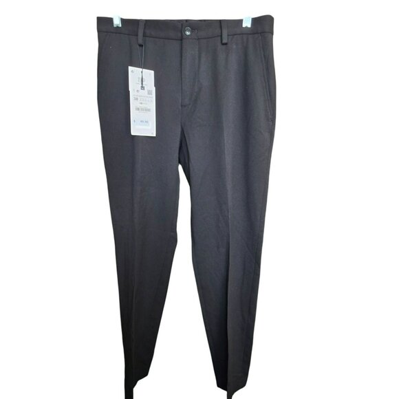 Zara Womens Black Slim Fit Trousers Size 38 NWT Work Pants JJ3872 - Picture 1 of 7